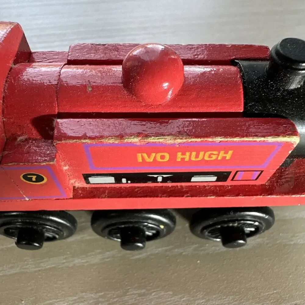 Authentic Learning Wooden Thomas Train Ivo Hugh with Zoo Cars!